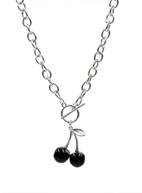 樱桃项链女INS小众轻奢设计感