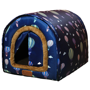 狗窝冬季保暖小型犬比熊宠物房子门帘可拆洗狗屋冬天室内宠物帐篷
