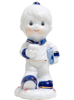 陶瓷可爱风男女娃娃儿童房小摆件