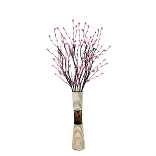 满天星仿真花客厅落地电视柜家居发财果插花叶脉干花摆件开业装饰