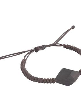 小礼物黑檀木复古情侣刻字手链