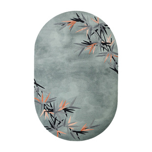 易普美家新中式手工羊毛定制地毯简约轻奢客厅卧室圆形异形满铺毯