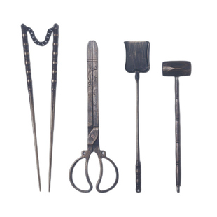 日本火箸手工茶道铜配件炭夹剪筷子铲子铜火钳铜锤子筷子炭炉茶炉