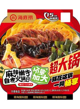 海底捞自热超大锅分量麻辣嫩牛懒人方便自煮火锅学生宿舍速食夜宵