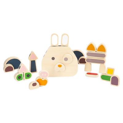 【弯弯直播】动木园拼了个动物拼了个你我他五官认知宝宝积木拼贴