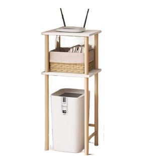 垃圾桶上方置物架卧室客厅纸篓置架子落地式多层收纳架木质