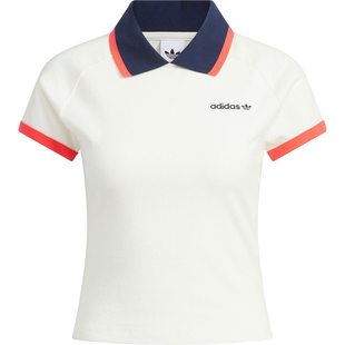 【宋雨琦同款】Adidas阿迪达斯正品女士修身耐穿拼接POLO衫KF9611