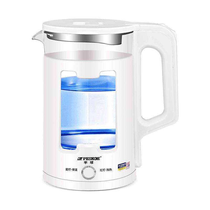 半球玻璃电热水壶家用2.3L升不锈钢保温烧水壶双层防烫煮茶开水壶