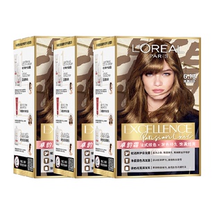 欧莱雅时尚染染发霜发膏男女高显色持久氨基酸修护炫亮染发剂3盒