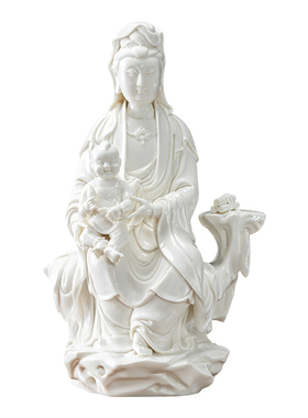 白瓷送子观音佛像家用供奉摆件
