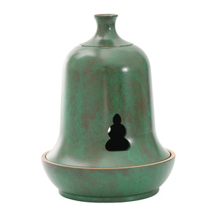 苏工黄铜盘香炉禅钟香熏炉新中式家用室内熏香炉坐禅茶道禅意摆件