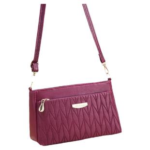 真皮质感多层妈妈包2025新款时尚大容量女士包包中老年单肩斜挎包