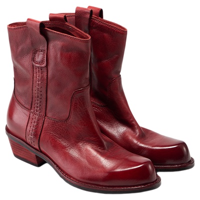 fed气质短靴冬季新款女靴真皮时装靴粗跟西部靴女款S1028-ZZA075