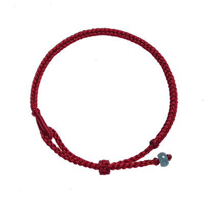 翡翠尾珠手工编织本命年红绳手链