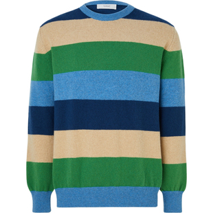 【折扣】Pringle of Scotland 男秋冬条纹绵羊毛毛衣针织衫