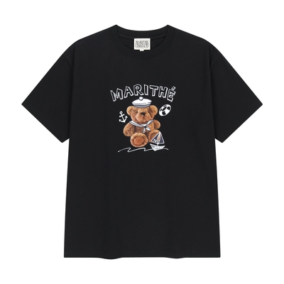 MARITHE海军风玩偶印花T恤