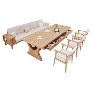 客厅实木带抽屉大书桌简约家用工作台书房书法桌书画桌双人学习桌