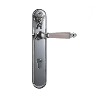 olrvli镀铬银色天使门锁复古法式粉色黑色白色双开门静音黄铜门锁