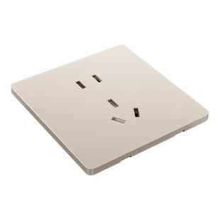 TEP国际电工86超薄型插座奶油金开关家用一开双控带5五孔面板暗装