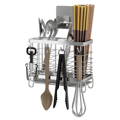 免打孔壁挂沥水筷子筒筷笼带挂钩