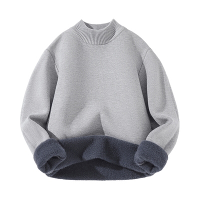 班尼路S&K灰色加绒毛衣男冬季