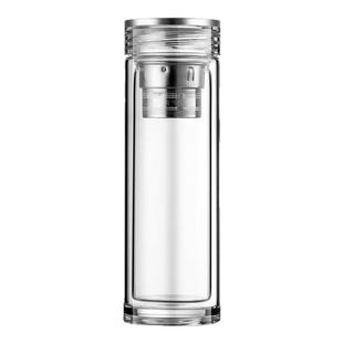 双层加厚定制刻字玻璃水杯百家姓大容量车载便携家用隔热加厚茶杯