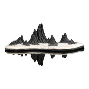 灵璧石鱼缸造景假山雪地山子微型山水家居玄关办公室中式禅意摆件