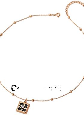 Color Sparkly小众设计感高级轻奢方形玛瑙锆石气质百搭简约项链