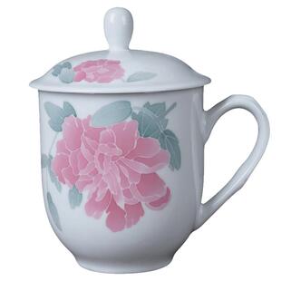 普盛醴陵陶瓷杯定制logo釉下彩瓷大容量高温家用会议茶杯办公礼品