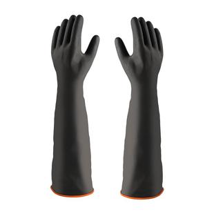 工业耐酸碱乳胶手套加长加厚防水防滑橡胶化工印刷洗碗腐蚀实验室