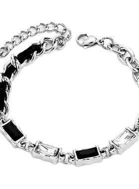 男士手链钛钢不掉色黑色定制刻字