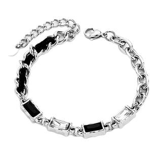 FDK手链男款黑曜石手链拼接男士情侣痞帅嘻哈轻奢小众可刻字送礼