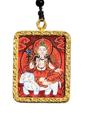 藏族手绘小唐卡吊坠手工绘画挂牌
