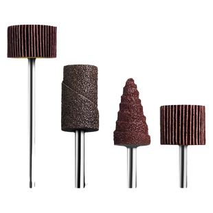 带柄百叶轮磨头加长杆6mm砂布轮千页轮砂纸抛光轮气动电磨打磨头