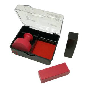 多功能自带印泥组合印章盒透明便携私章财务章收纳盒包邮大号圆形私章盒财务印鉴盒办公好物定制带印台