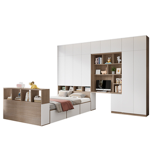 榻榻米衣柜床一体小户型床带书桌一体储物床多功能卧室组合床定制