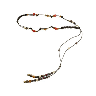 明星同款时髦编织腰带女新款波嬉风个性高级串珠配连衣裙轻奢腰绳