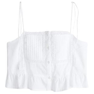 HM背心吊带春季时尚女装荷叶边吊带上衣1278495
