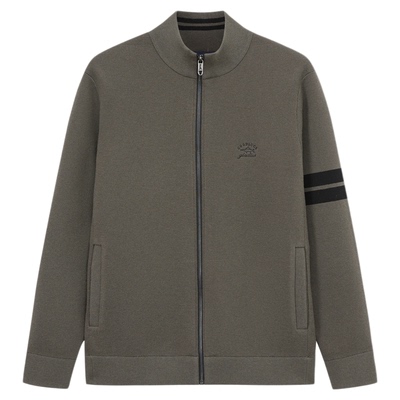 德鲨秋冬季新款立领羊毛开衫外套