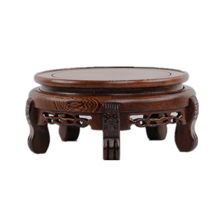 红木虎头高脚实木青花瓷鱼缸架花盆花架大号花几玉石花瓶圆形底座