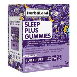 禾宝蓝herbaland褪黑素软糖sleepwell睡眠片加拿大进口50粒/盒