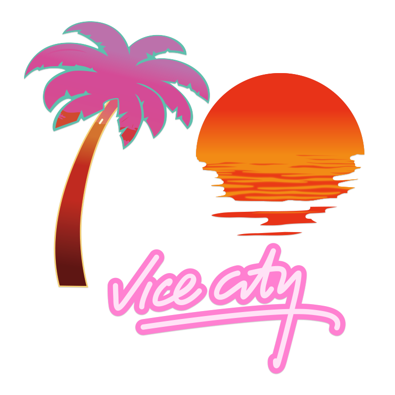 侠盗猎车手GTA5飞车R星标三角窗玻璃椰子树vice city电动汽车贴纸
