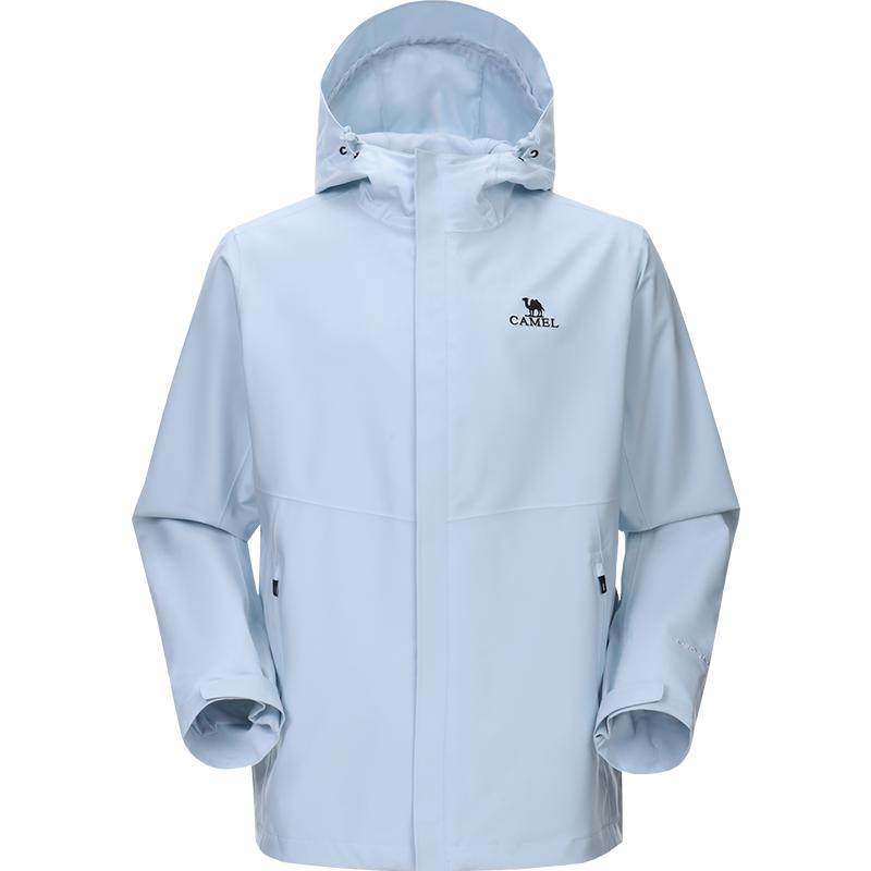 骆驼baby蓝冲锋衣女款2026春夏新款户外硬壳防风防水登山服外套男