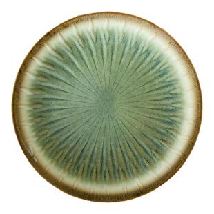 日式釉下彩浮雕西餐盘子菜盘家用高级感复古牛排盘子陶瓷餐具微瑕