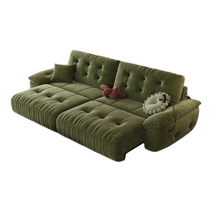 法式复古太空云朵功能电动沙发客厅小户型奶油风沙发床中古风