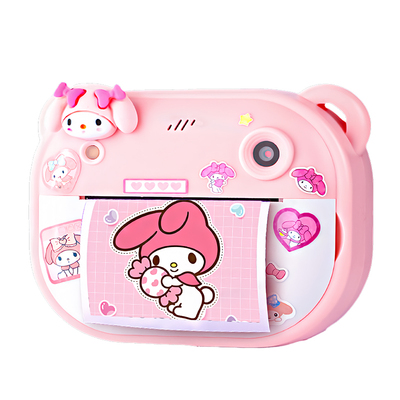 美蒂粉拍立得打印一体照相机玩具