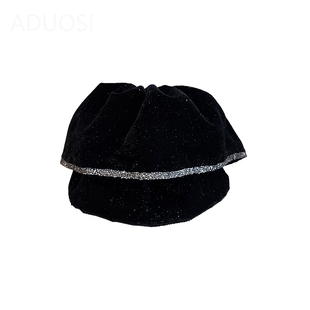 韩国发饰高级感丝绒水钻抓夹气质优雅简约头饰裙摆马尾夹秋冬新款