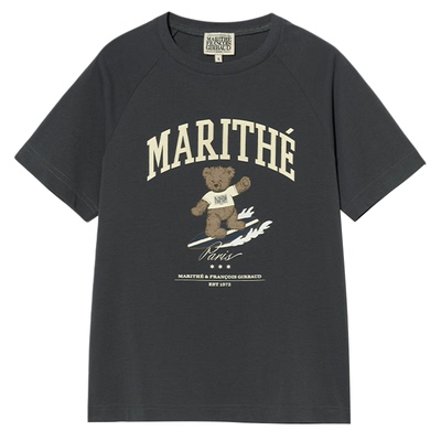 MARITHE女士涂鸦熊插肩T恤