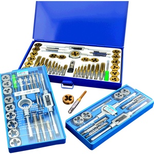 上匠工具丝锥板牙套装 手用丝攻扳手绞手架公制英制丝攻板牙组合