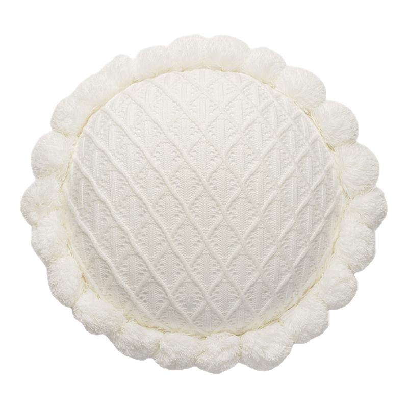 北欧纯色针织沙发抱枕ins花瓣鸡蛋花卧室靠垫太阳花靠飘窗床上靠